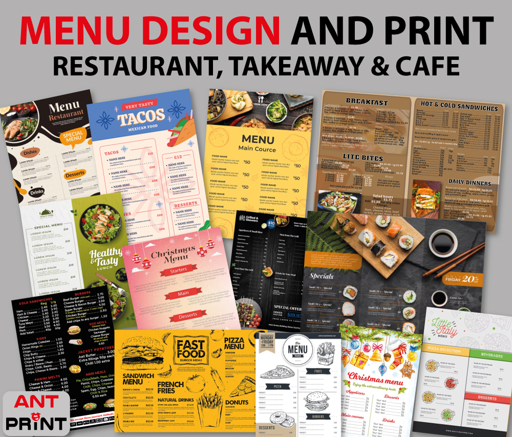 menu design and print menu design and print