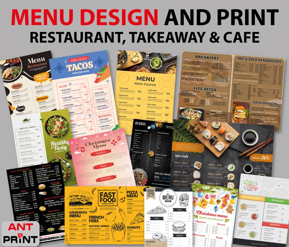 menu design and print menu design and print